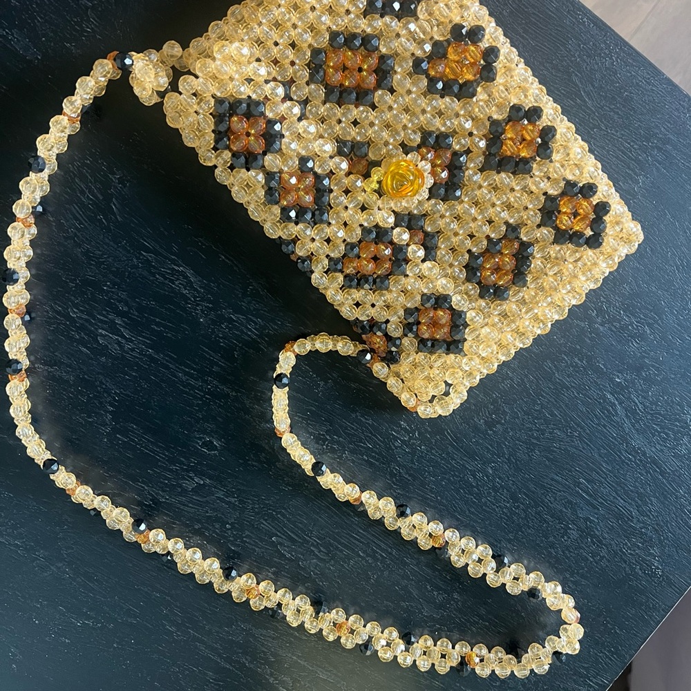 FUN! Susan Alexandra Animal Print Handbag - Gold and Black